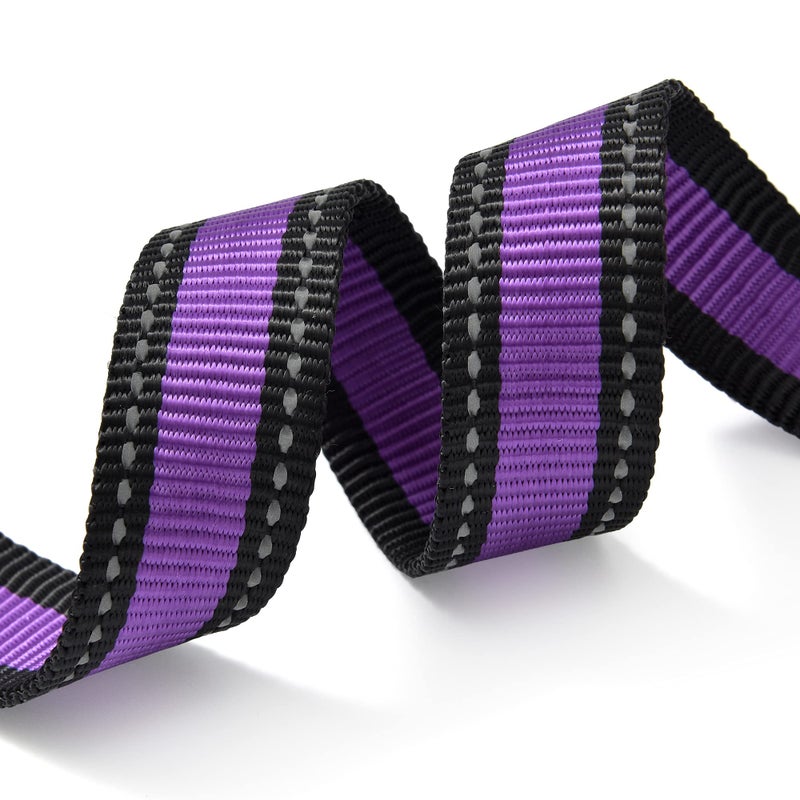 Mile High Life Dog Collar | Nylon Reflective Dog Collars | Light Weight Puppy Collars | Purple Dog Collars for Large Dogs (Purple, Large) - Image 4